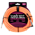 Ernie Ball P06084 18' Braided Straight / Angle Instrument Cable - Neon Orange