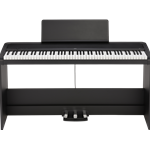 B2SPBK Korg B2SP Digital Piano Package - Black88-key Digital Home Piano with Weighted Hammer Action (NH) Keyboard, 12 Sounds, Built-in Speakers, Furniture-style Stand, and Triple Pedal Unit - Black