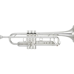 Yamaha YTR-8335IIGS Custom Xeno Trumpet; key of Bb; silver-plated; .459" bore; one-piece 4-7/8" gold brass bell; monel alloy pistons; main tuning slide brace; TRC-800E case; 16C4 mouthpiece