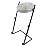 Panyard W1158 Jumbie Jam Steel Drum Kit - Metal Z-Floor Stand - Silver Pan (Key of G)