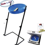 Panyard W1159 Jumbie Jam Steel Drum Kit - Metal Z-Floor Stand - Blue Pan (Key of G)