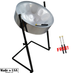 Panyard W1704 Traditional High Gloss Silver C20 Lead Pan (W1703) + Stand (W2080) + Mallets (W4057)
