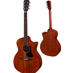 Eastman PCH1-GACE-CLA Sapele Grand Auditorium Solid Top Cutaway with Padded Eastman Gig Bag