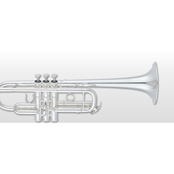 Yamaha YTR-8445IIGS Custom Xeno Trumpet; key of C; silver-plated; .462" bore; one-piece 4-7/8" gold brass bell; monel alloy pistons; main tuning slide brace; TRC-800E case; 16C4 mouthpiece