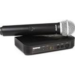 Shure BLX24/PG58Handheld Wireless System with PG58 Handheld Microphone (1) BLX4 Wireless Receiver (1) Handheld Transmitter with PG58 Microphone