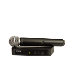 Shure BLX24/SM58
Handheld Wireless System with SM58® Handheld Microphone
(1) BLX4 Wireless Receiver (1) Handheld Transmitter with
SM58 Microphone
(1) Carrying Case