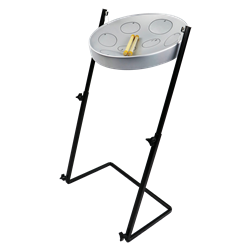 Panyard W1158 Jumbie Jam Steel Drum Kit - Metal Z-Floor Stand - Silver Pan (Key of G)