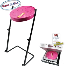 Panyard W1160 Jumbie Jam Steel Drum Kit - Metal Z-Floor Stand - Pink Pan (Key of G)