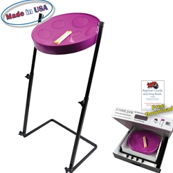 Panyard W1161 Jumbie Jam Steel Drum Kit - Metal Z-Floor Stand - Purple Pan (Key of G)