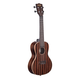 Kala KA-EBY-C-CE Striped Ebony Concert Ukulele with EQ